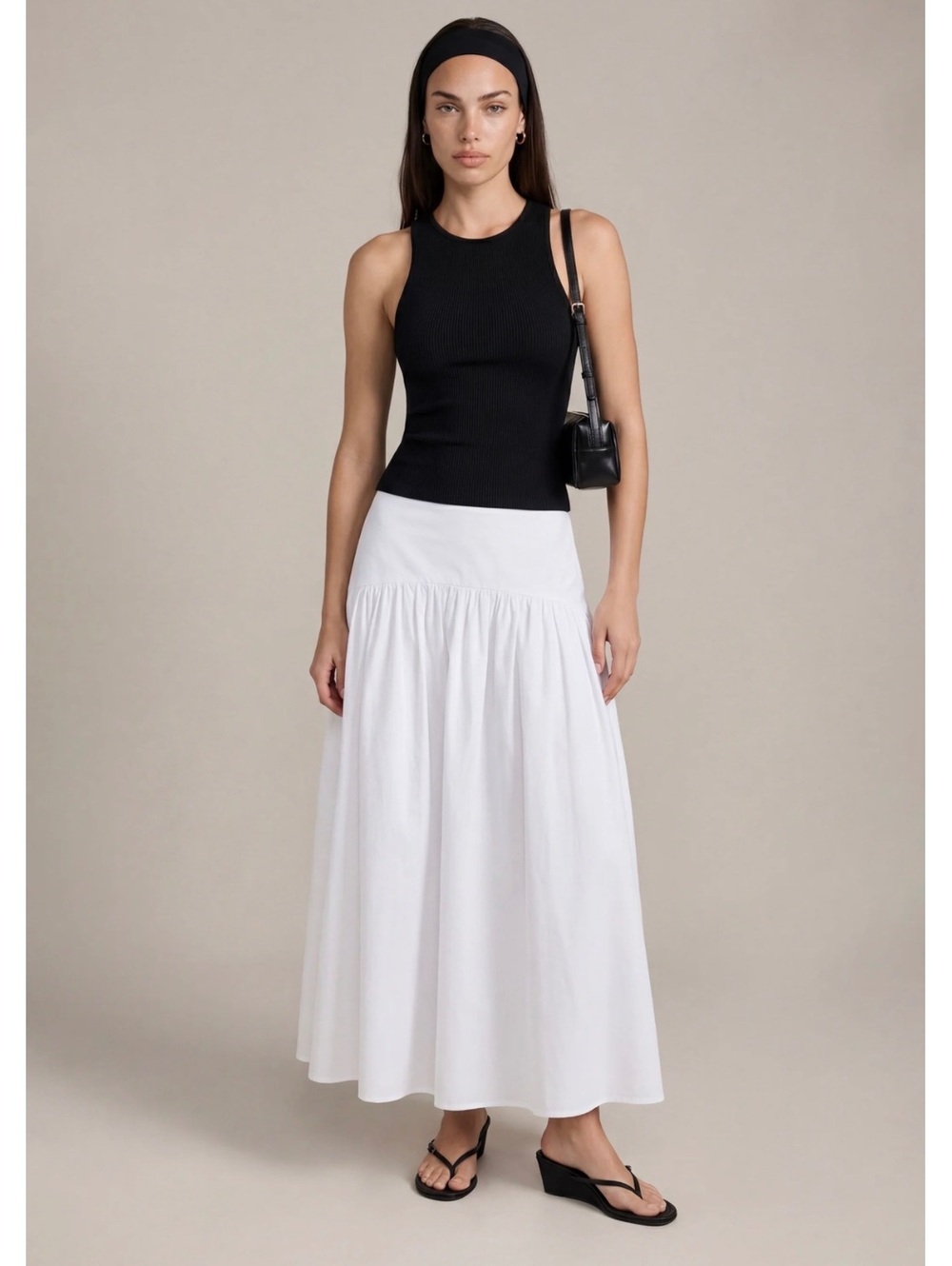 NWT Caara By Few Moda Vashti Cotton Maxi Skirt Size 0 White